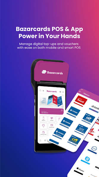 Bazarcards POS app dashboard screen