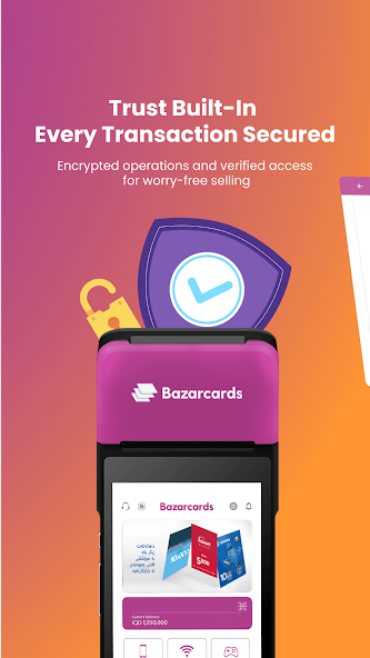Bazarcards POS app transaction screen
